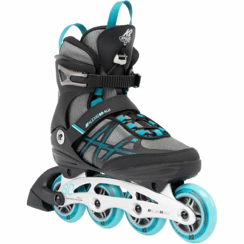 K2 Inline Skates Alexis 80 Alu Womens Grey / Cyan