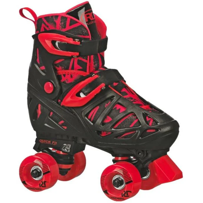 RDS Trac Star Skate Boys Black Red Adjustable Roller Skates