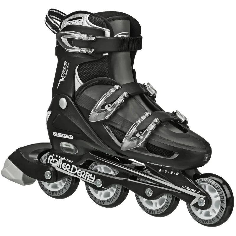 RDS V-Tech 500 Boys Black Adjustable Inline Skates