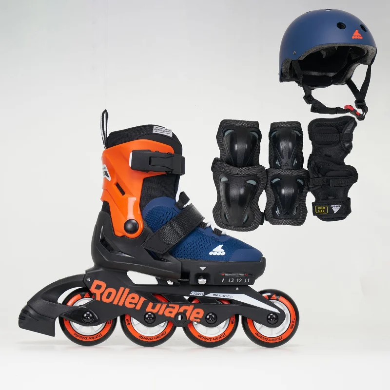 Rollerblade Cube Junior Inline Skate Pack - Unisex - Blue / Orange