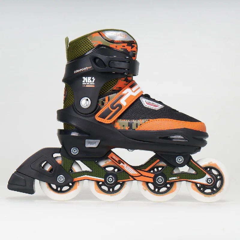 SFR Pixel Adjustable Junior Inline Skates - Green/Orange