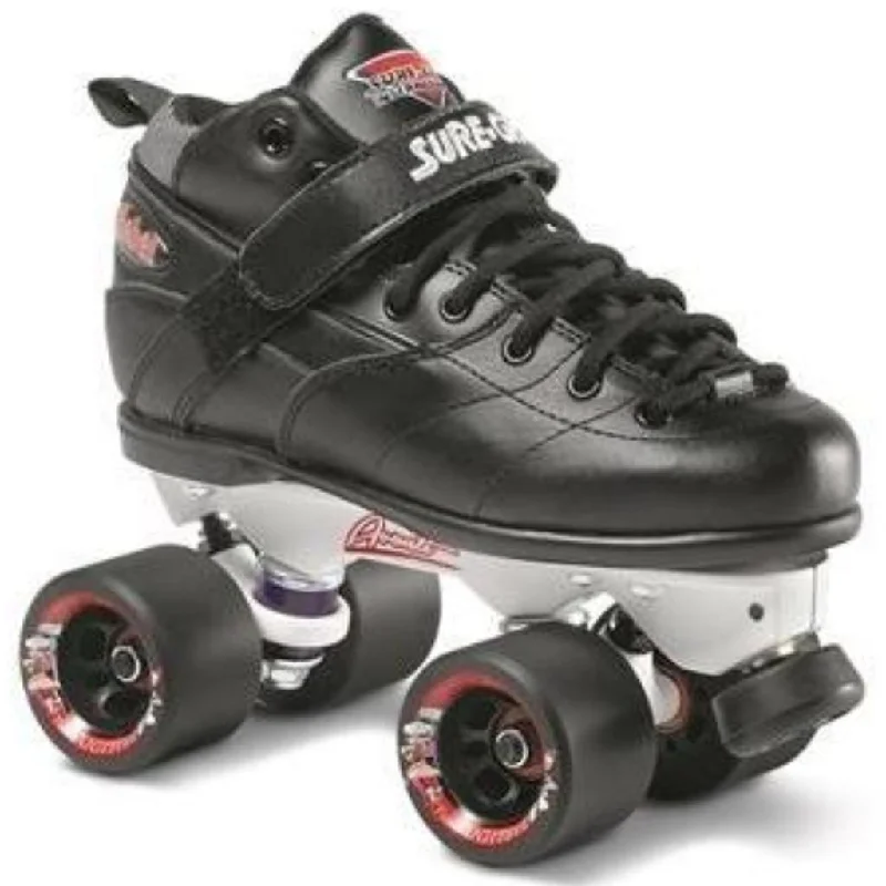 Suregrip Rebel Roller Skates Black w Avanti Magnesium Plate