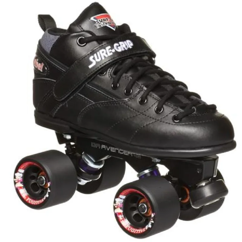 Suregrip Rebel Roller Skates Black w Avenger Magnesium Plate