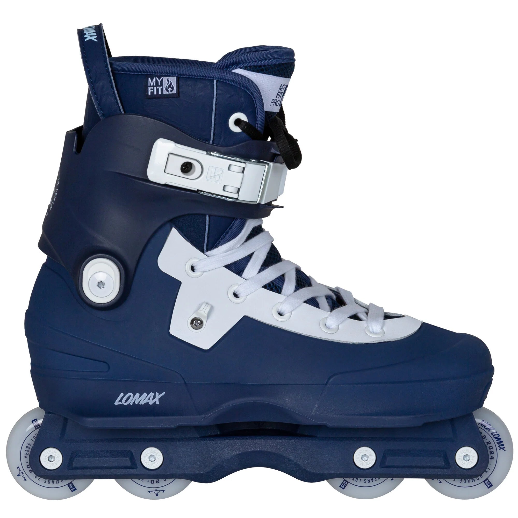 USD Aeon Nick Lomax Pro II 60 Aggressive Inline Skates Complete - Blue/White