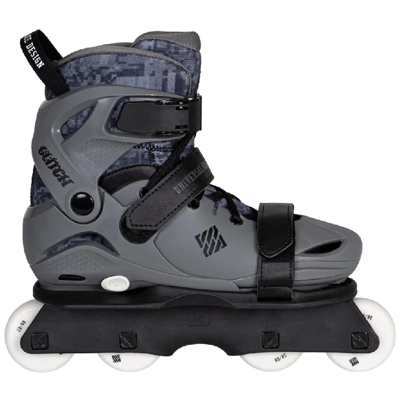 USD Glitch Adjustable Junior Inline Skates Grey/ Black