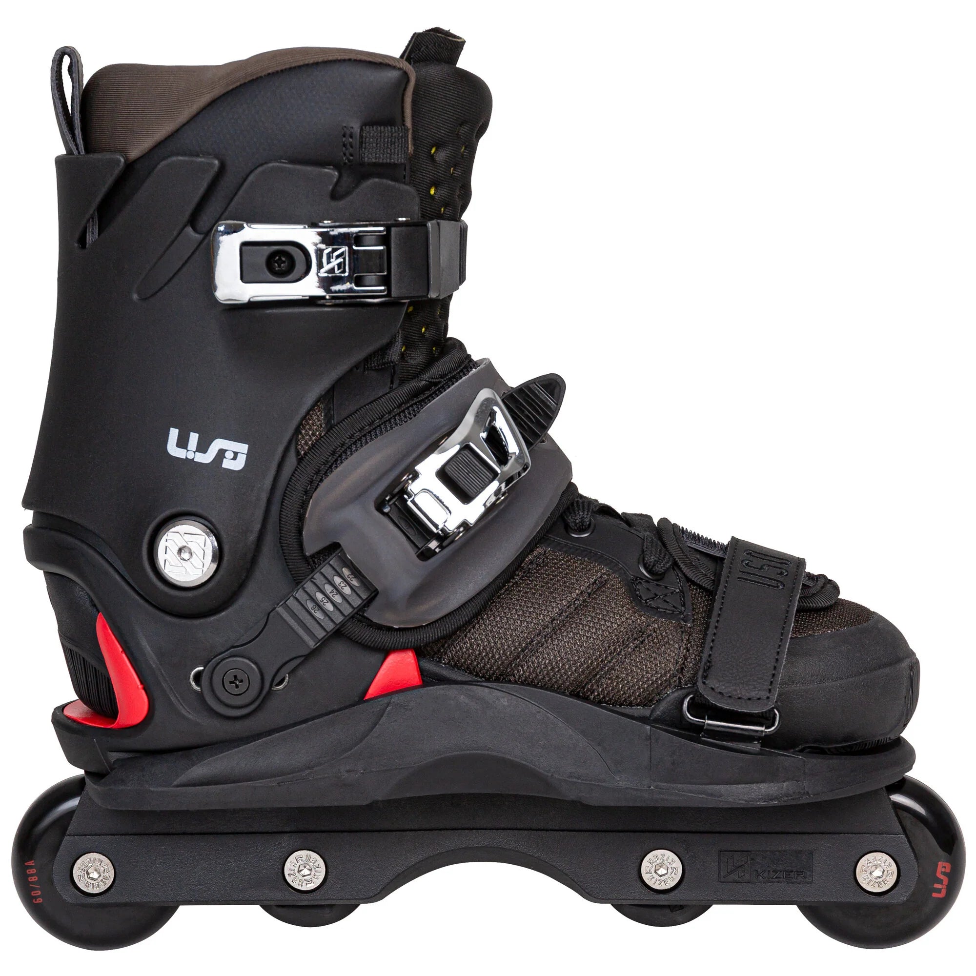 USD Shadow Team 60 Aggressive Inline Skates Complete - Black/Red