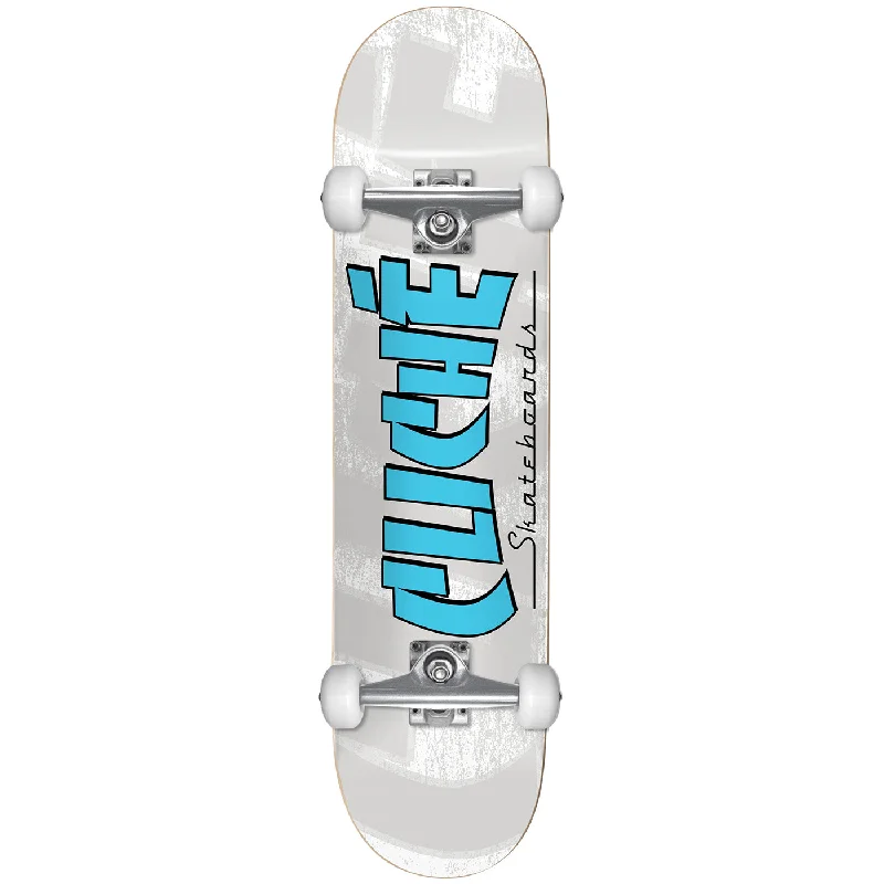 Cliche Skateboards Banco Blue / White Complete Skateboard - 8"