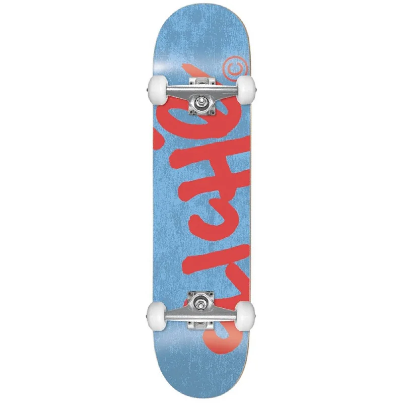 Cliche Skateboards Handwritten Youth Blue/Red Complete Skateboard - 7.375"