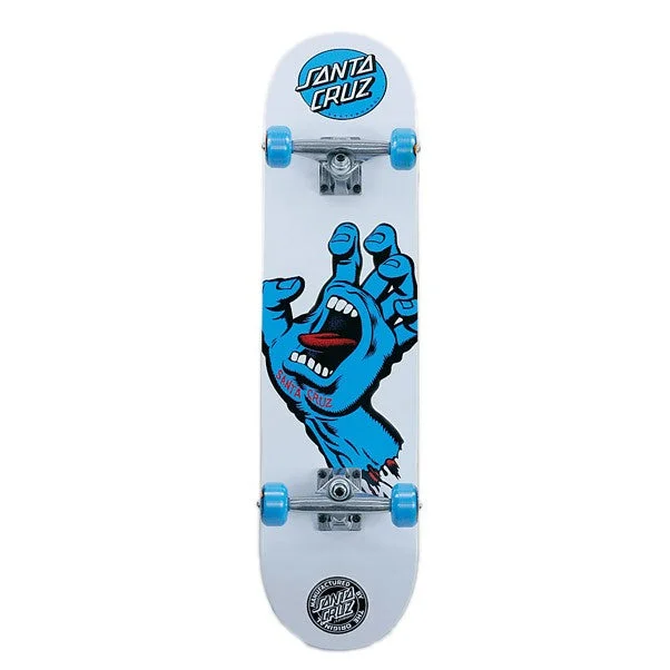 Santa Cruz Screaming Hand Complete Skateboard White / Blue - 7.75"