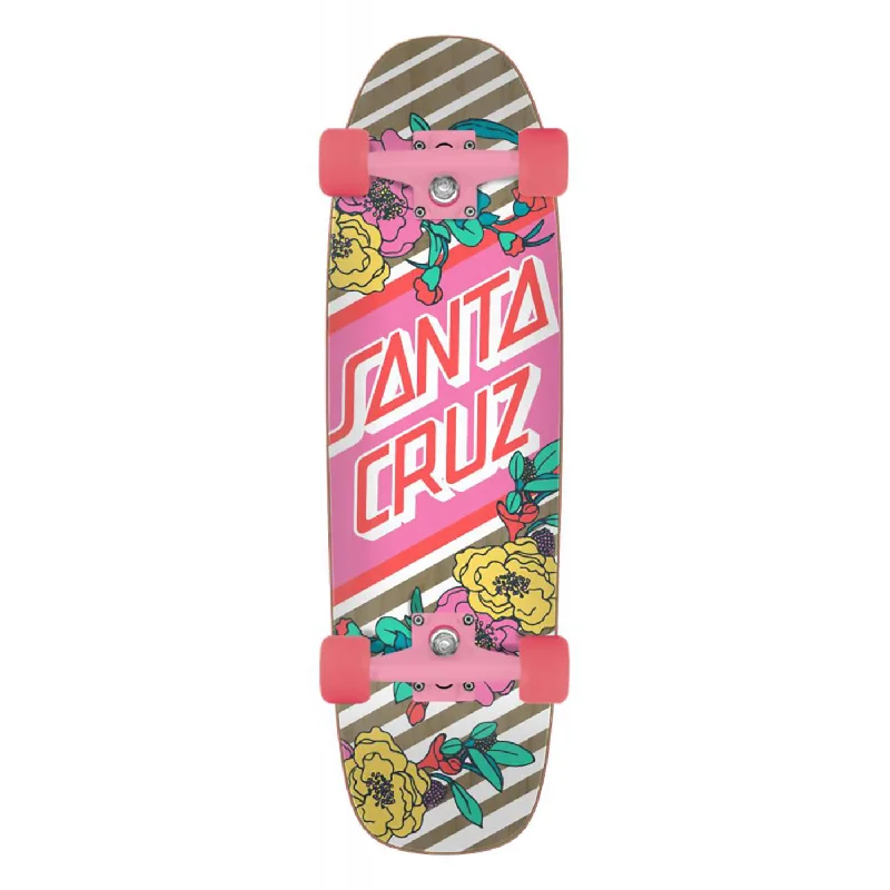 Santa Cruzer Floral Stripe Complete Skateboard - 8.4"