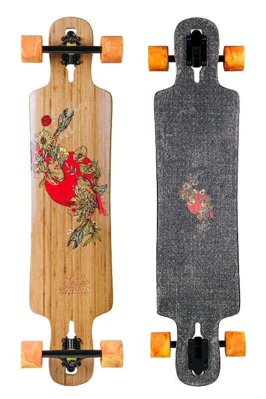 STELLA KOI DROP THROUGH BAMBOO LONGBOARD SKATEBOARD COMPLETE