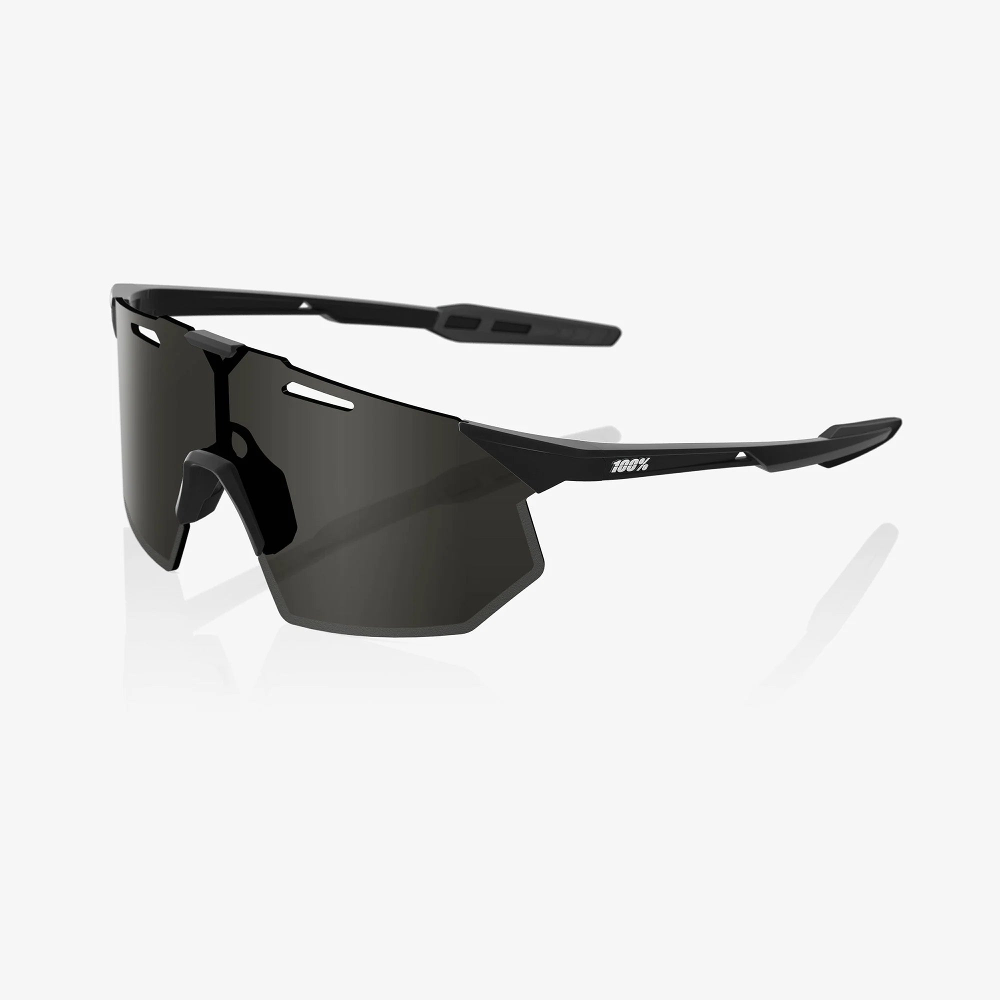 100% Hypercraft SQ Matte Black Sunglasses, Smoke Lens