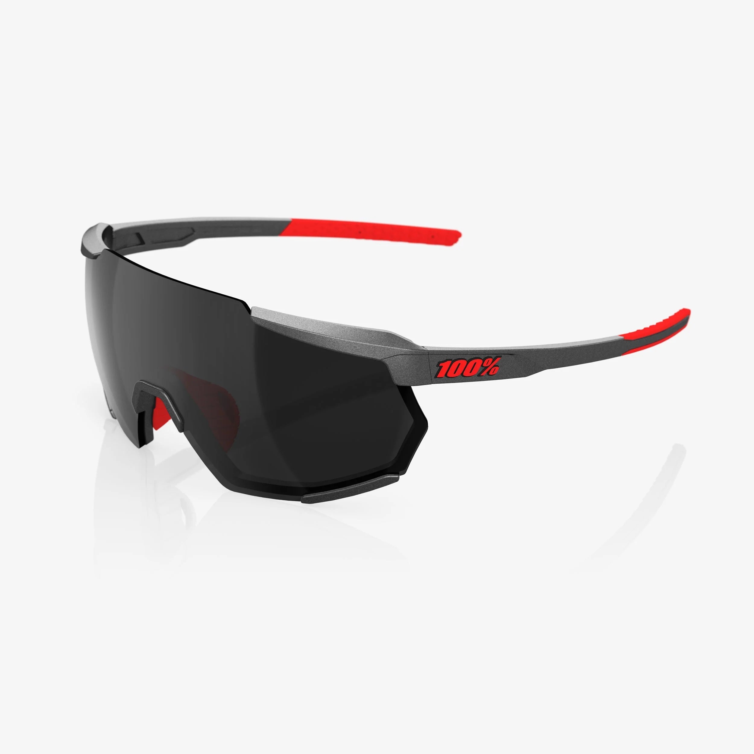 100% Racetrap 3.0 Matte Gunmetal Sunglasses, Black Mirror