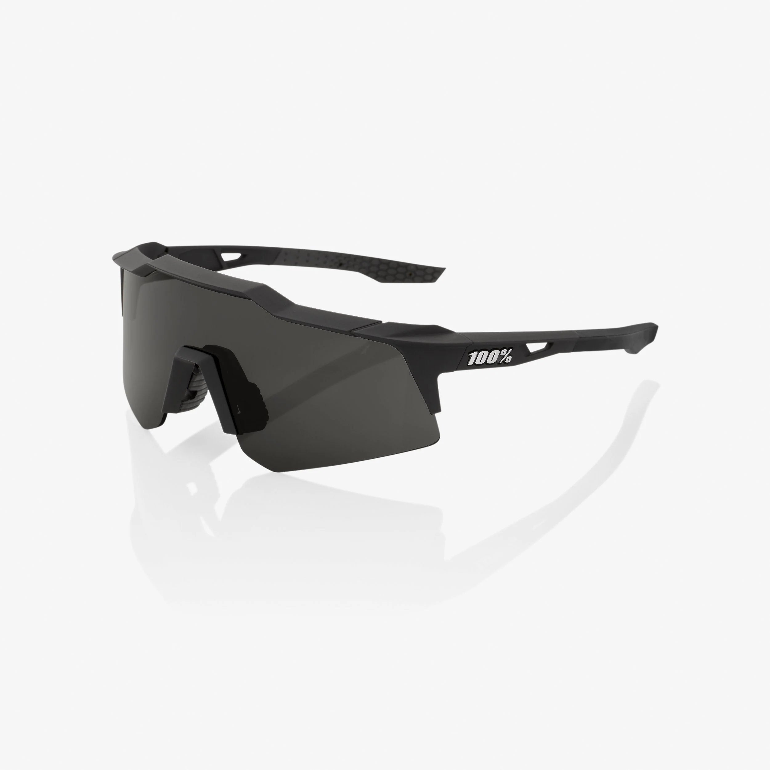 100% Speedcraft XS Soft Tact Black Sunglasses, Smoke Lens