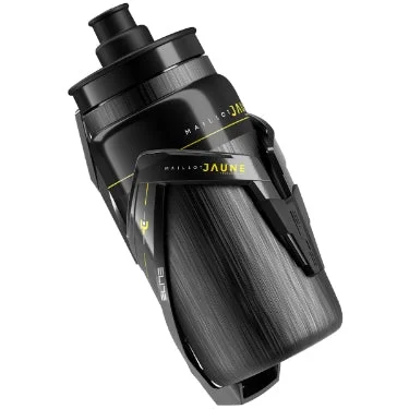 Elite Fly Tex Water Bottle 550ml + Custom Race Plus Cage, Yellow Jersey Edition