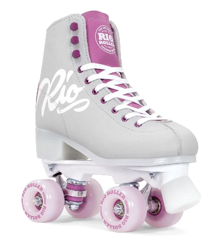 Rio Roller Script Quad Skates - Grey / Purple