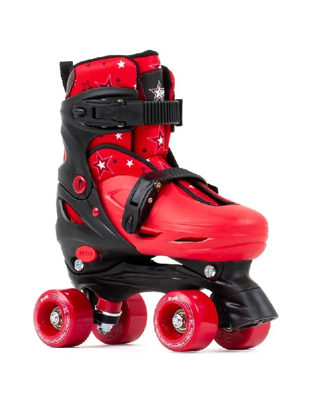 SFR Nebula Adjustable Children's Quad Skates - Black / Red