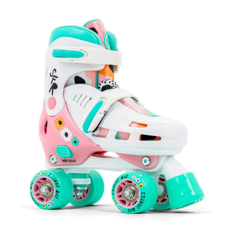 SFR Storm V Adjustable Children's Quad Roller Skates - Flower